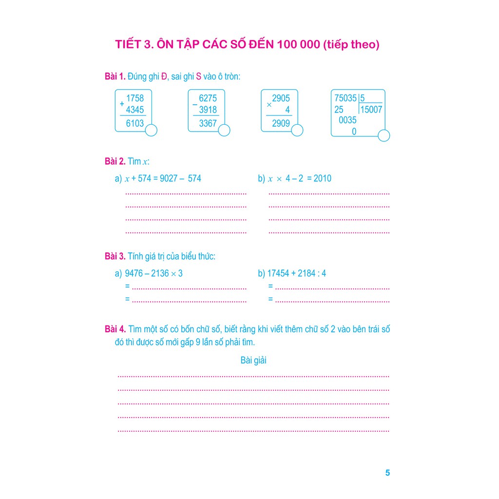 Sách: Vở Bài Tập Toán Nâng Cao Lớp 4 - tập 1