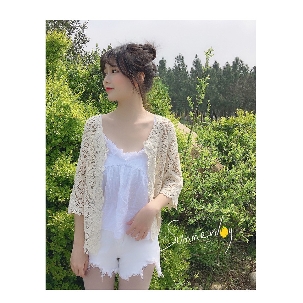 Áo khoác ren kiểu Kimono thời trang cho nữ | BigBuy360 - bigbuy360.vn