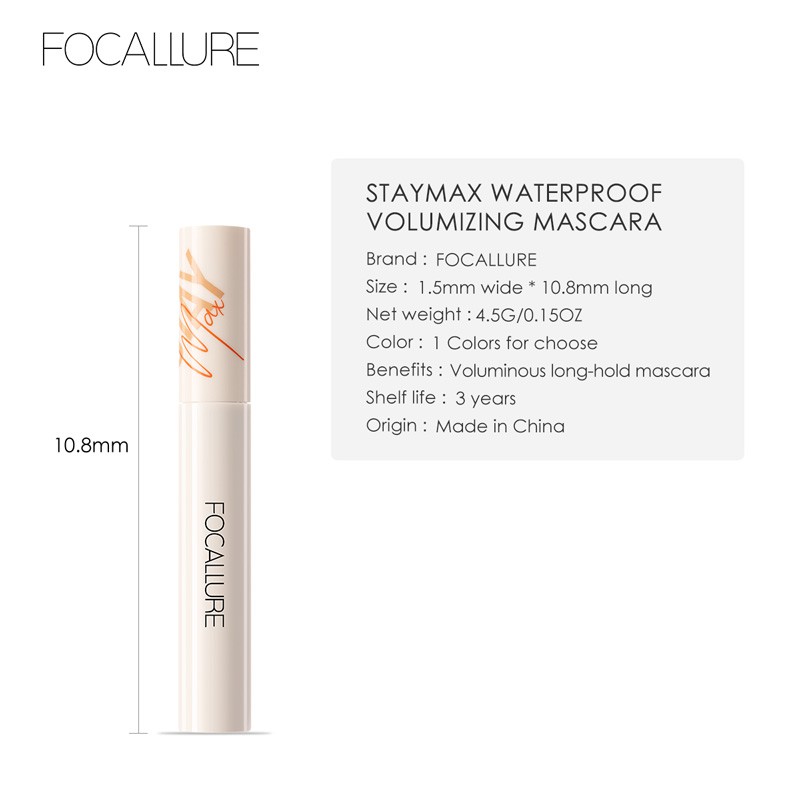 Mascara Focallure 4.5g Uốn Cong Làm Dày Và Dài Mi Chống Thấm Nước Lâu Trôi