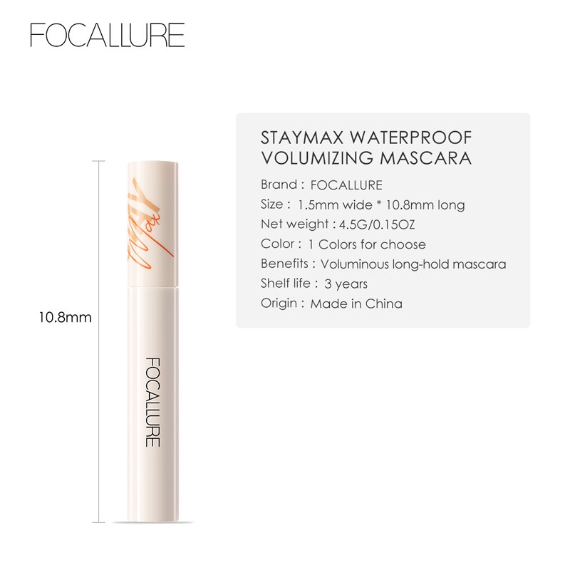 Focallure 1 Mascara Uốn Cong Làm Dày Và Dài Mi Chống Thấm Nước Lâu Trôi