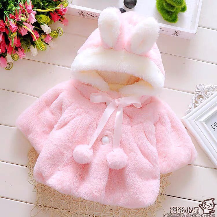 Áo khoác tai thỏ dễ thương cho bé gái, áo khoác cho bé gái đáng yêu