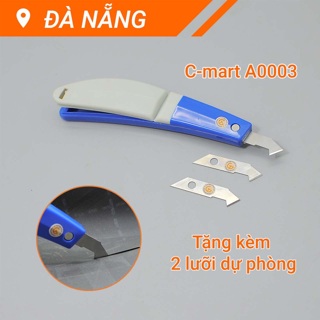 Dao cắt, dao rọc nhựa Mica dạng lưỡi câu C-Mart A003