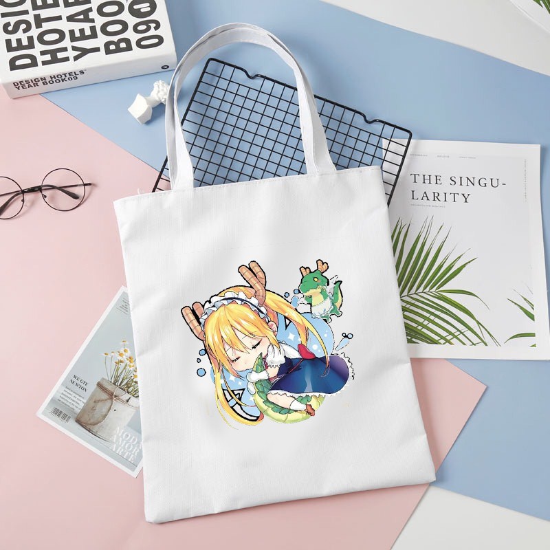 Túi tote vải đen trắng đeo vai IN HÌNH Play Together game chibi tiện lợi thời trang