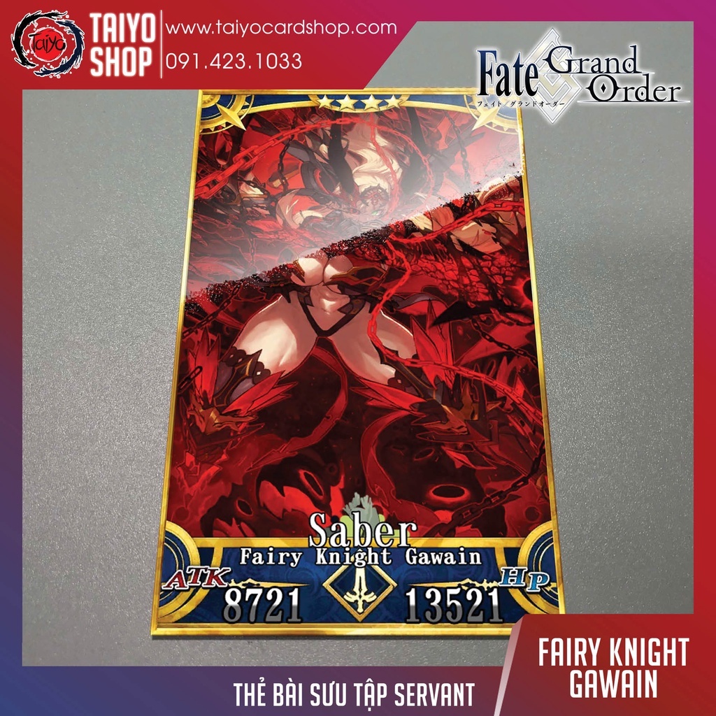 Thẻ bài custom card bánh xốp anime Fate/Grand Order FGO để sưu tầm tự chọn Fairy Knight Gawain