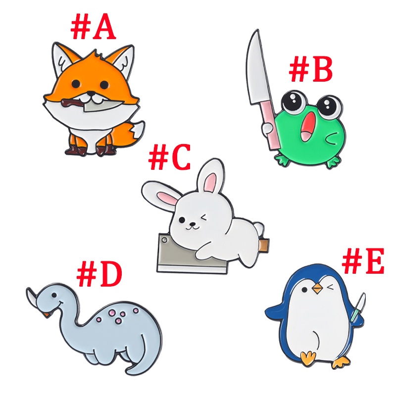 Trâm Cài Áo Hình Động Vật Hoạt Hình Tráng Men 5 Kiểu Dáng Tùy Chọn Quà Tặng Cho Bạn Bè