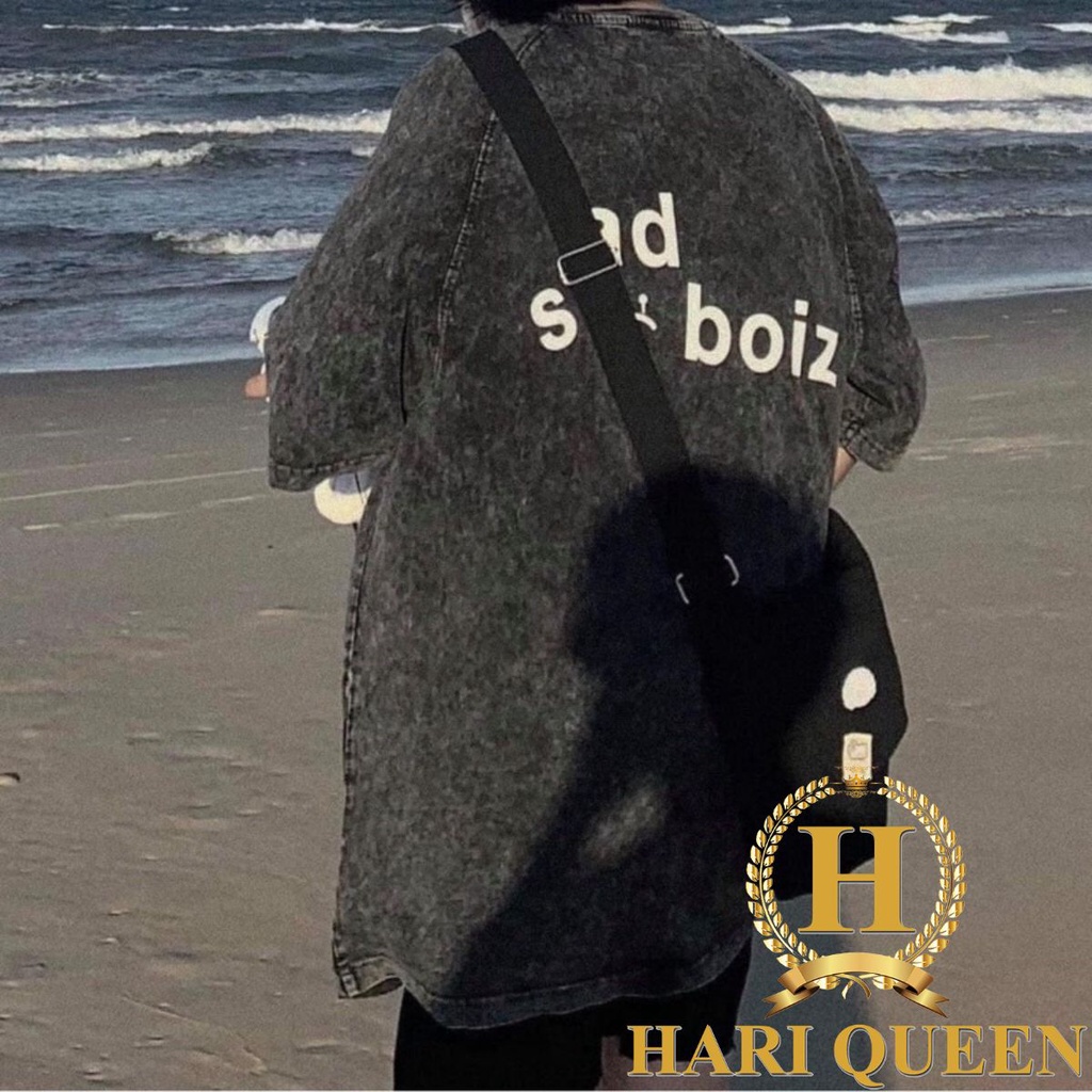 Áo phông Loang Sadboiz Mặt buồn form rộng đẹp- Áo thun tay lỡ Unisex nam nữ kiểu hàn quốc vải cotton HARI in hoạ tiết