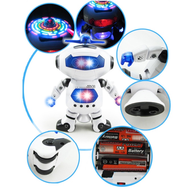 Đồ chơi Robot thông minh sáng tạo - xoay 360 phát nhạc hot trend