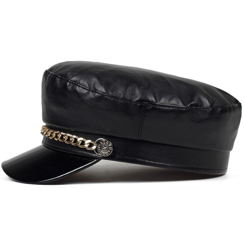 Mũ nồi beret màu trơn có dây cột thời trang đường phố dành cho nữ