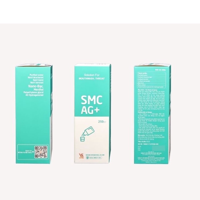 Nước Súc Miệng Nano Bạc Sát Khuẩn SMC AG+(chai 250ml)