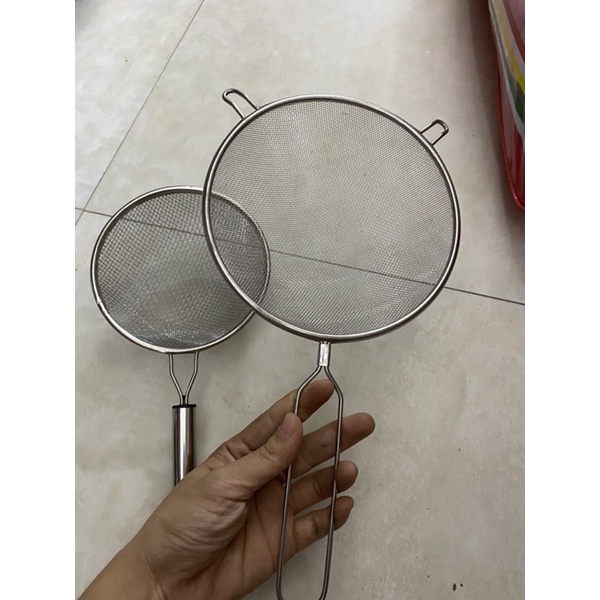 Rây lọc cháo ăn dặm cho bé, rây lọc thức ăn inox size 14cm và 18cm