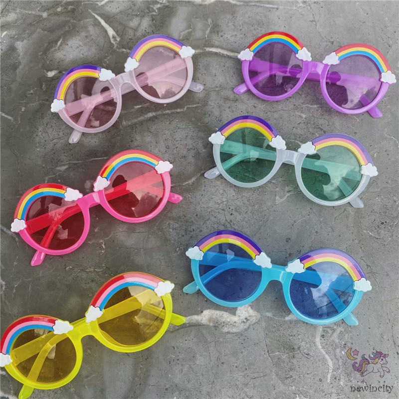 Kính mát trang trí cầu vồng phong cách Hàn Quốc xinh xắn đáng yêu cho bé