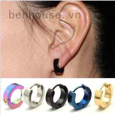 Khuyên tai tròn mạ vàng/bạc phong cách Gothic