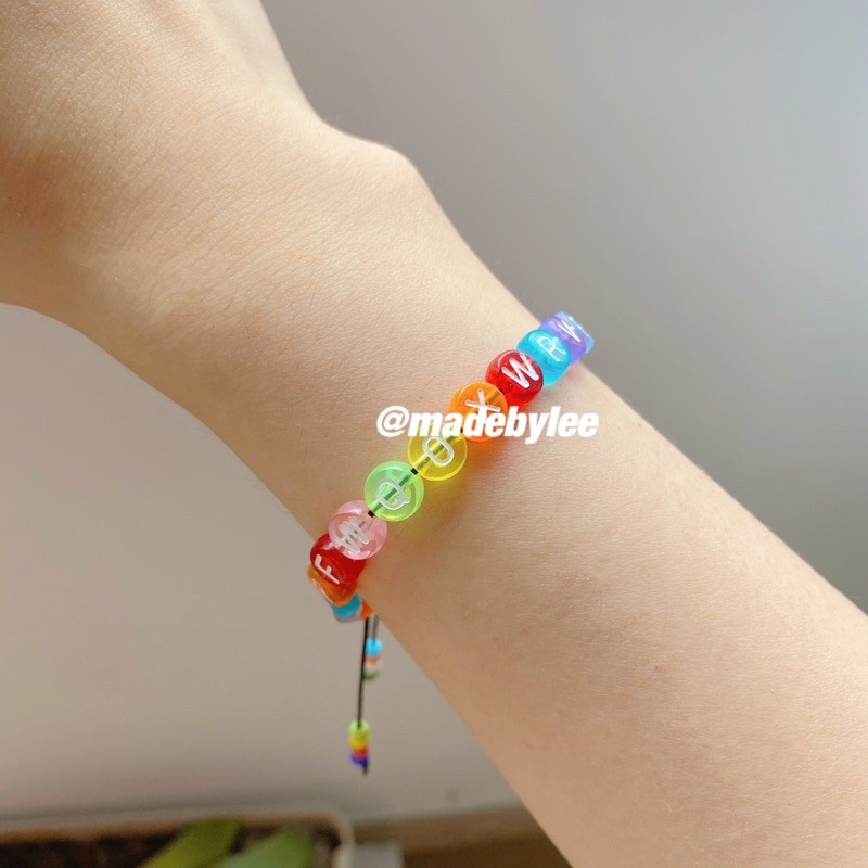 Vòng full hạt chữ chữ random dây dù siêu xinh MADEBYLEE