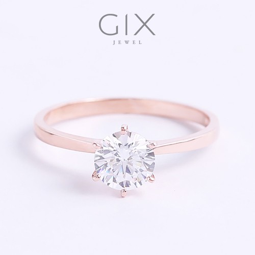 Nhẫn đính hôn bạc mạ vàng kim cương CZ Gix Jewel N72