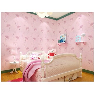 Decal giấy dán tường hoa bốn cánh hồng
