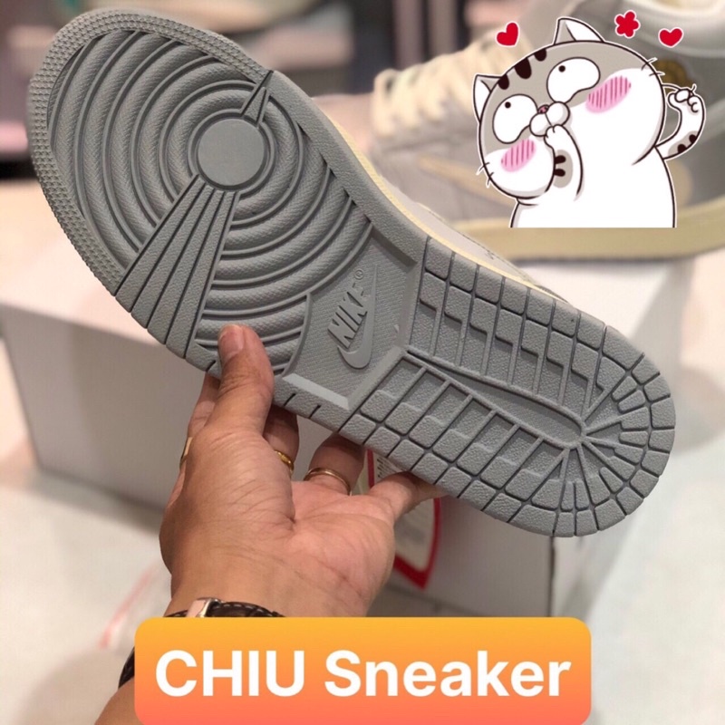 [ CHIU Sneaker ] Giày Sneaker bóng rổ Jordan cổ cao bạc travits phiên bản cao cấp da thật