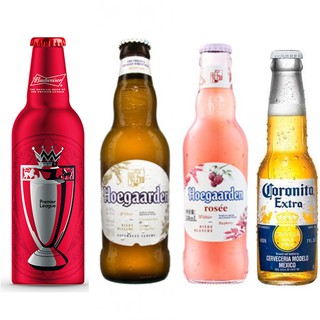 Combo 4 chai bia cao cấp Budweiser, Hoegaarden White, Rosee, Coronita