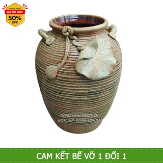 Bình hoa bát tràng kiểu dáng Chum sen S1