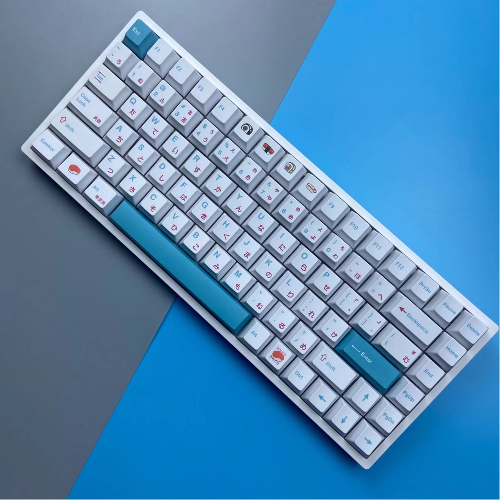 Keycap Sushi tiếng Nhật Nút bàn phím cơ không dây Cherry profile PBT 130 phím Adapts To 104/68/87/980 mechanical keyboards