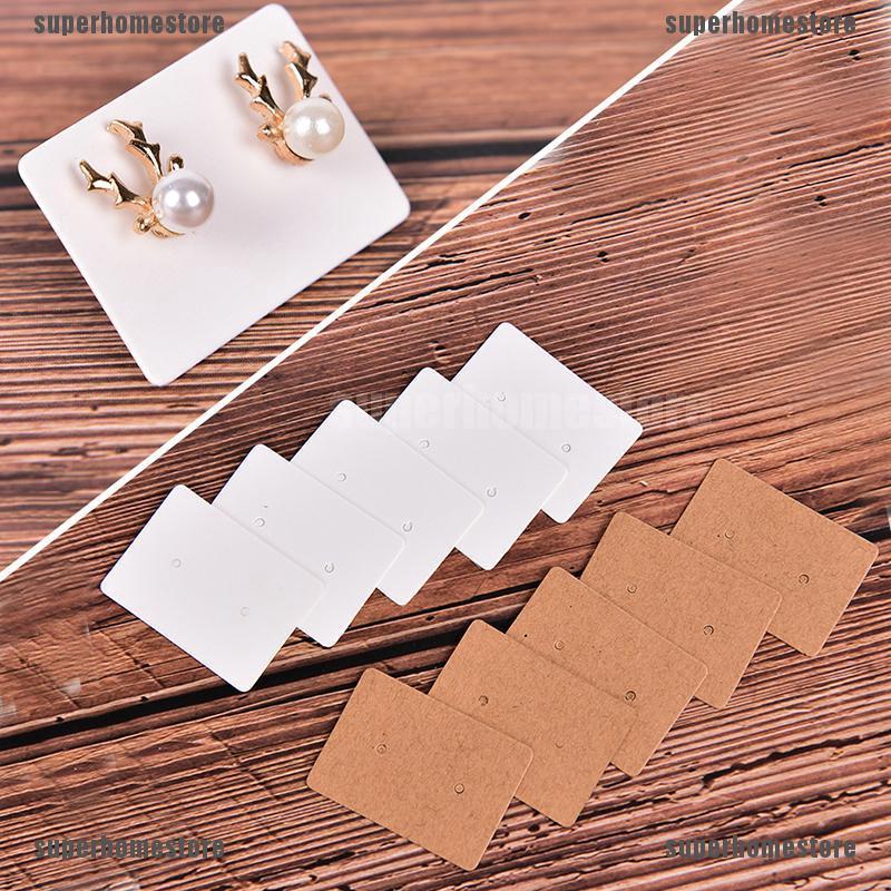 Set 100 thẻ giấy kraft treo trang sức bông tai chuyên dụng