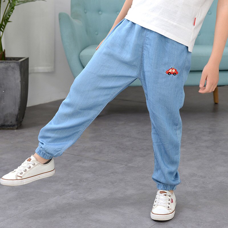 Quần Denim Cotton Mỏng Thời Trang Mùa Hè Dành Cho Trẻ 3-8 Tuổi
