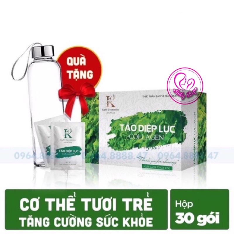 Tảo diệp lục collagen đẹp dáng sáng da + bình
