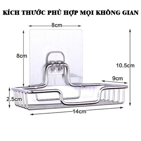 Giá để đồ xà bông bằng inox dán tường gọn gàng tiện ích siêu dính