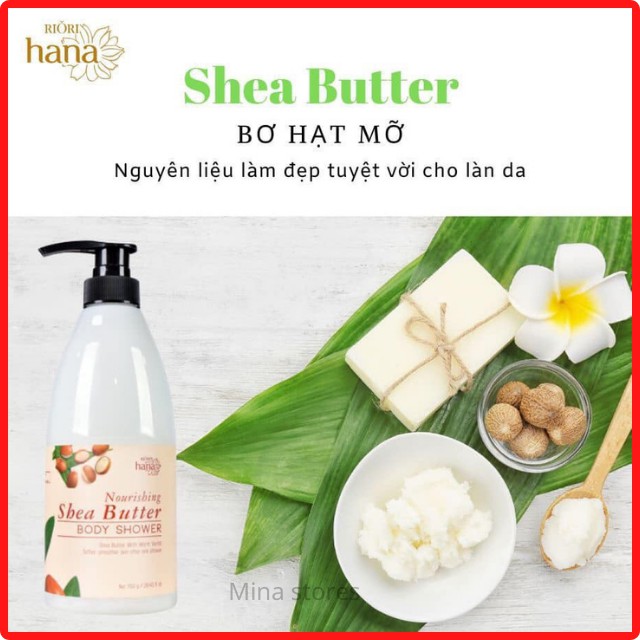 Sữa Tắm Dưỡng Ẩm Bơ Sữa Hạt Mỡ RIORI Nourishing Shea Butter Body Shower 750g - Chiết Xuất Sữa Dê và Bơ Hạt Mỡ