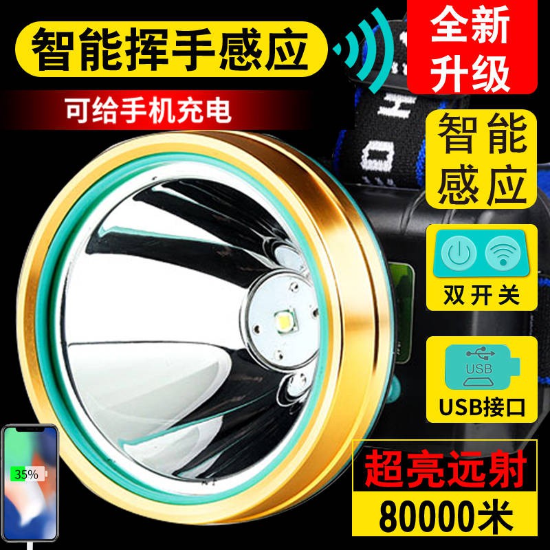 Head Light Glare Siêu sáng Chụp đầu để sạc LED Không thấm nước Đêm Câu cá Săn bắn Đèn pin gia dụng