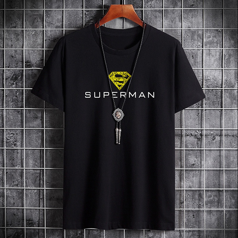 Áo thun nam Áo tay lỡ nam mã "KC-T" họa tiết Superman ngắn tay thể thao đẹp mùa hè tập gym vải cotton