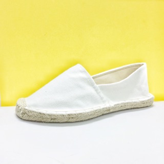 Giày Lười Đế Cói Vải Nam (Trắng)