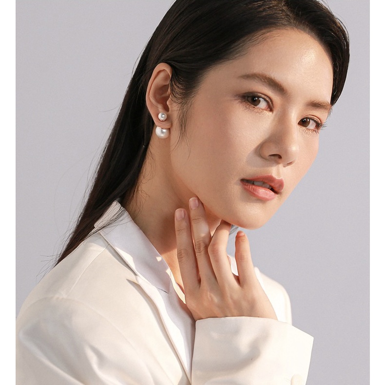 Khuyên tai bạc Cecy ngọc trai nhân tạo chốt bạc ý 925 mang lại sự thanh lịch, trẻ trung cho nữ - CECY 067