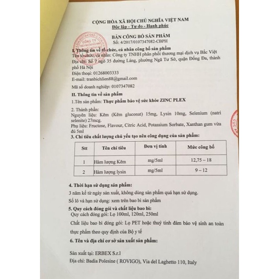 ZIN C PLEX Bổ sung kẽm và khoáng chất cho trẻ,kích thích tiêu hóa giảm biếng ăn ở trẻ, giúp bé ăn ngon hơn
