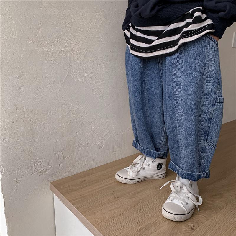 [Babycat] Hàng Có Sẵn Quần Denim Ống Rộng Màu Sáng Phong Cách Nhật Bản Hàn Quốc Nhật Bản Mới Hợp Thời Trang Cho Bé Trai