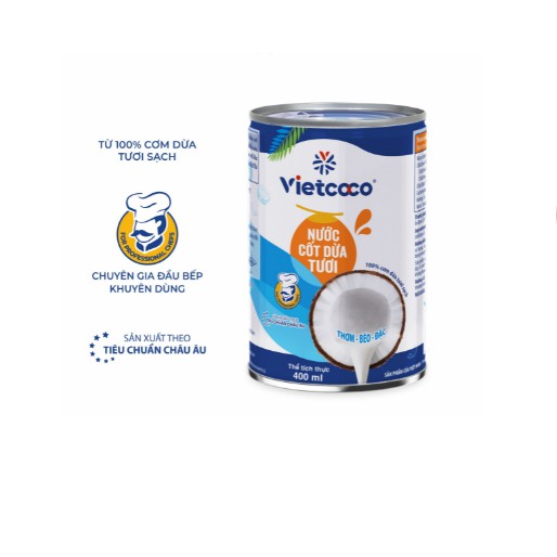 1 Thùng (24 lon) nước cốt dừa tươi vietcoco thơm ngon 400ml