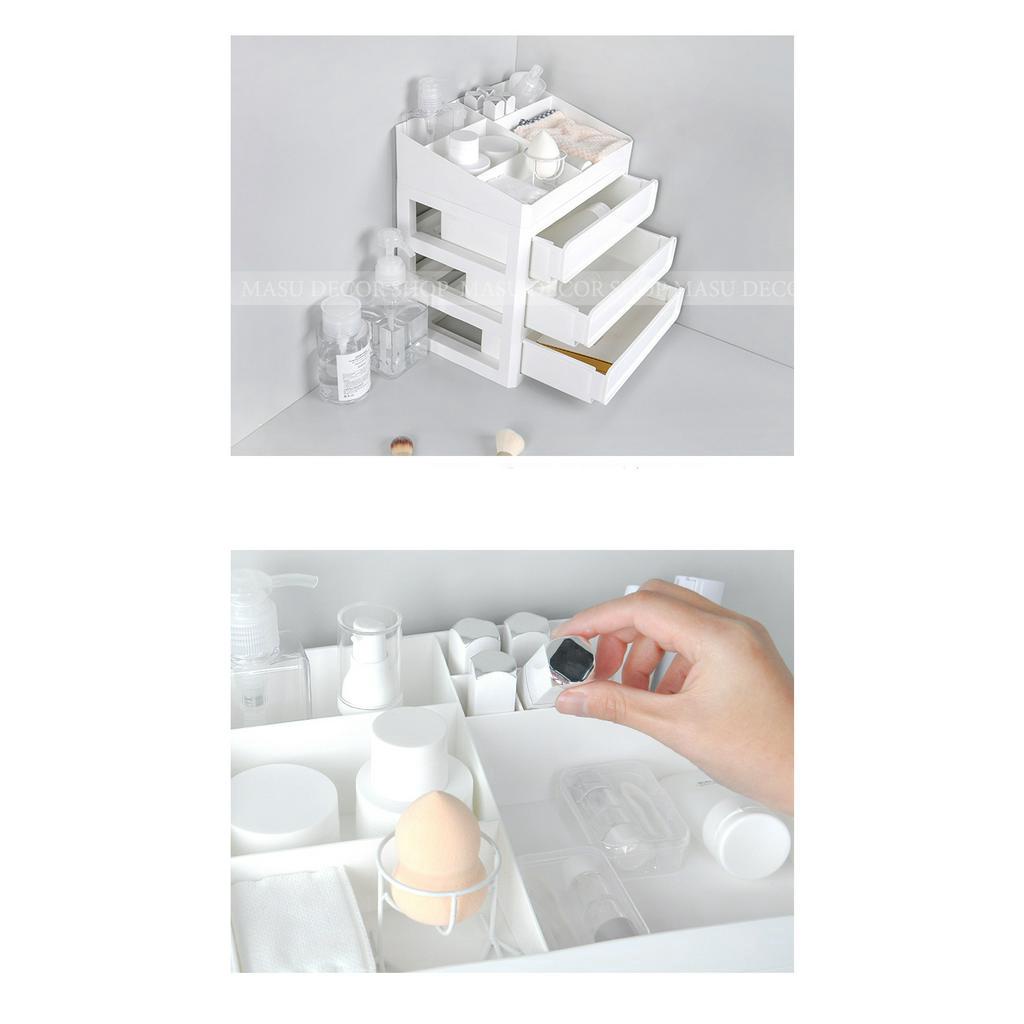 Kệ bút 2 tầng - 3 tầng màu trắng + tặng sticker decor kệ