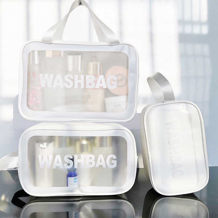 Túi hộp đựng mỹ phẩm đồ trang điểm đi du lịch cá nhân washbag trong suốt có khóa kéo chống thấm nước Sumio_offical