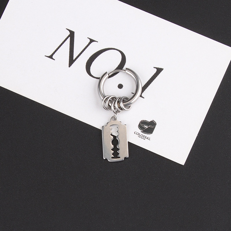 1 Khuyên Tai Tròn Dạng Xích Dài Bằng Thép Không Gỉ Phong Cách Punk Hip Hop Dành Cho Nam Và Nữ