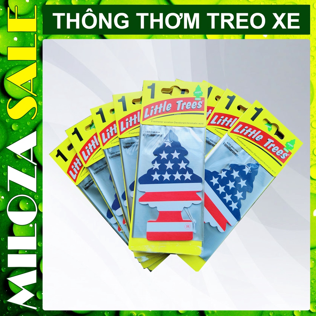 [FSALE] Lá Thông Thơm - Nước Hoa Khô Treo Xe Ô Tô - Cây Thông Thơm Cờ Mỹ - Cây Thông Treo Trang Trí Xe Hơi - MILOZA