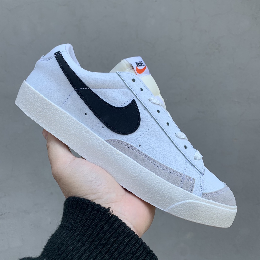 Giày Sneaker Blazer Đen Trắng Cổ Thấp Nam Nữ, Giày Thể Thao Blazer low 77 Vintage White Black - NT STORE SNEAKER