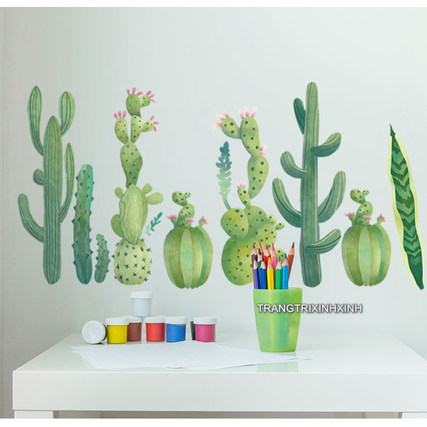 Decal dán tường - Xương Rồng Nhánh dài 02