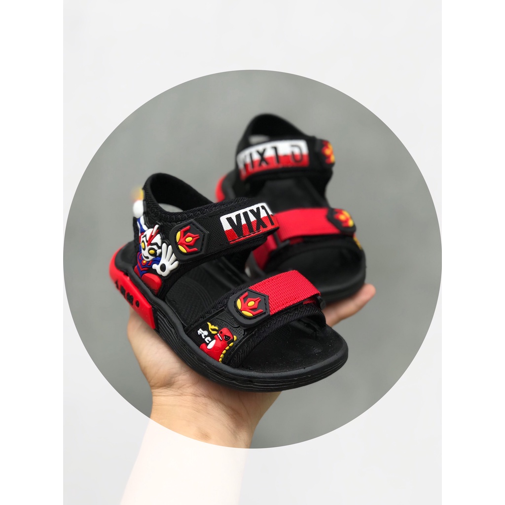Sandal cho bé - dép quai hậu cho bé cao su dẻo có quai dán hình siêu nhân nhện freeship mã A308 ( có video&amp;ảnh thật)
