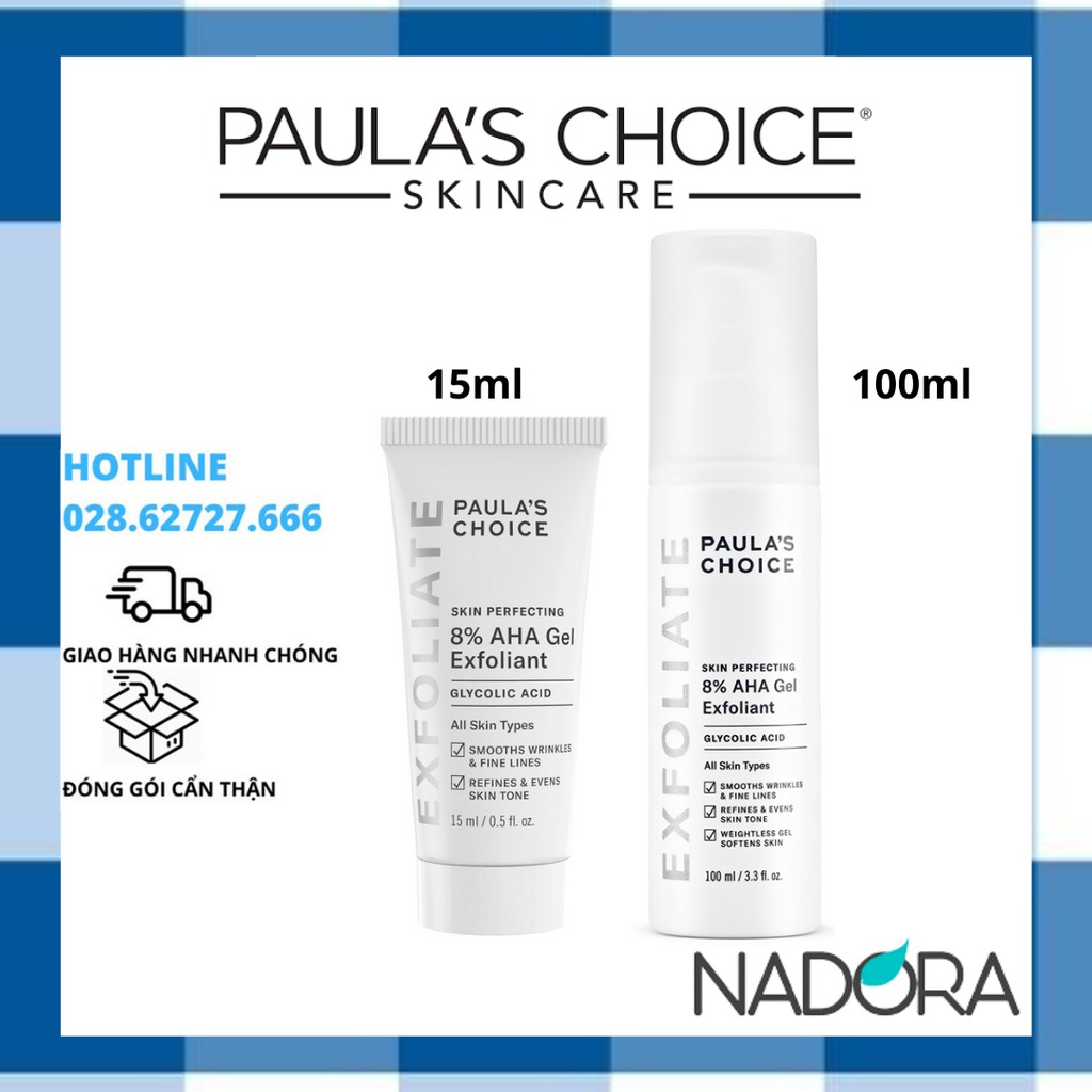 Dung Dịch Loại Bỏ Tế Bào Chết Paula's Choice Skin Perfecting 8% AHA Gel Exfoliant (100ml)