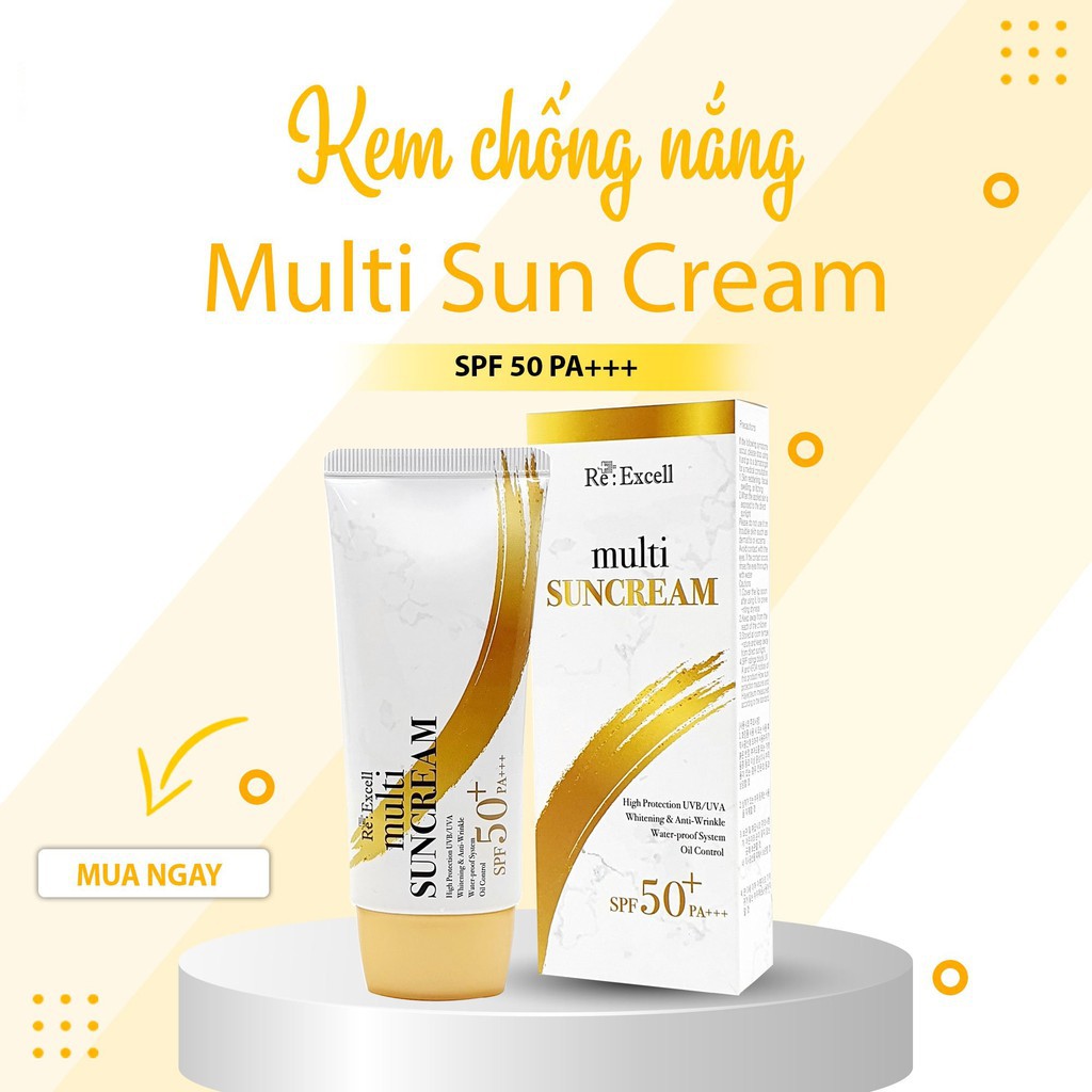 [TẶNG MẶT NẠ NHAU THAI CỪU] Kem chống nắng Multi Sun Cream SPF50+/PA+++, Kem chống nắng cho da dầu mụn, kem chống nắng