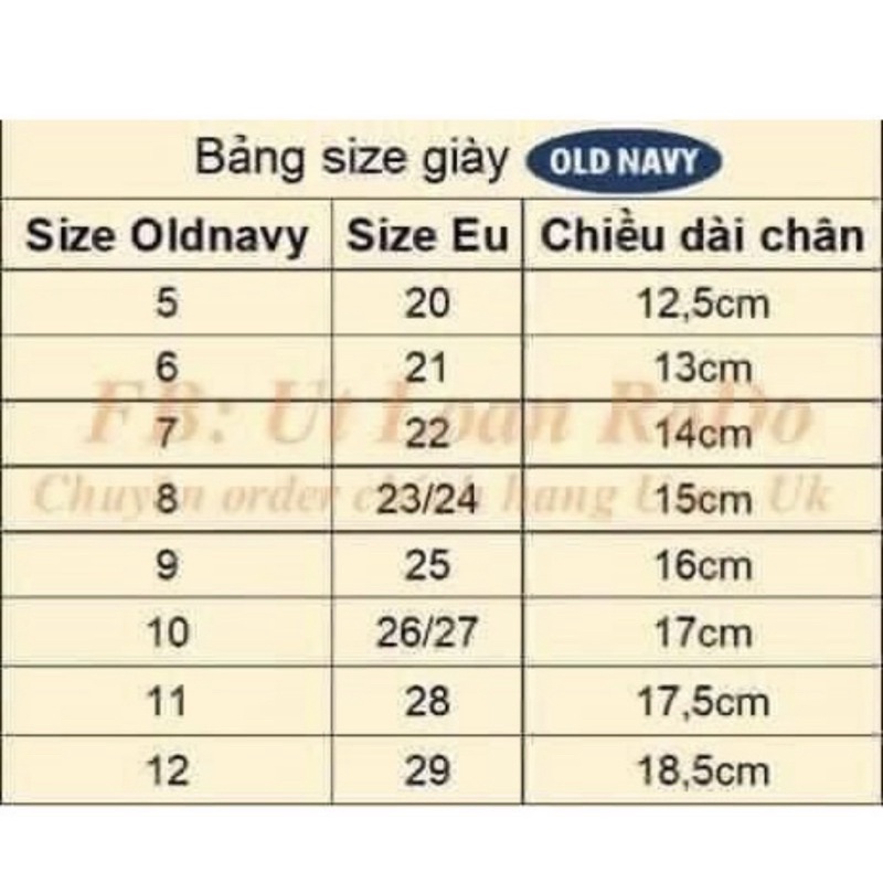 Giày bé gái Oldnavy authentic sale