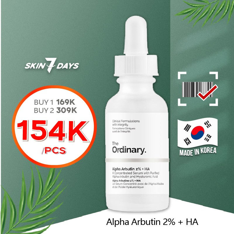 Tinh chất dưỡng trắng Alpha Arbutin 2% + HA - The Ordinary Serum Làm Mờ Nám, Tàn Nhang, Thâm Mụn