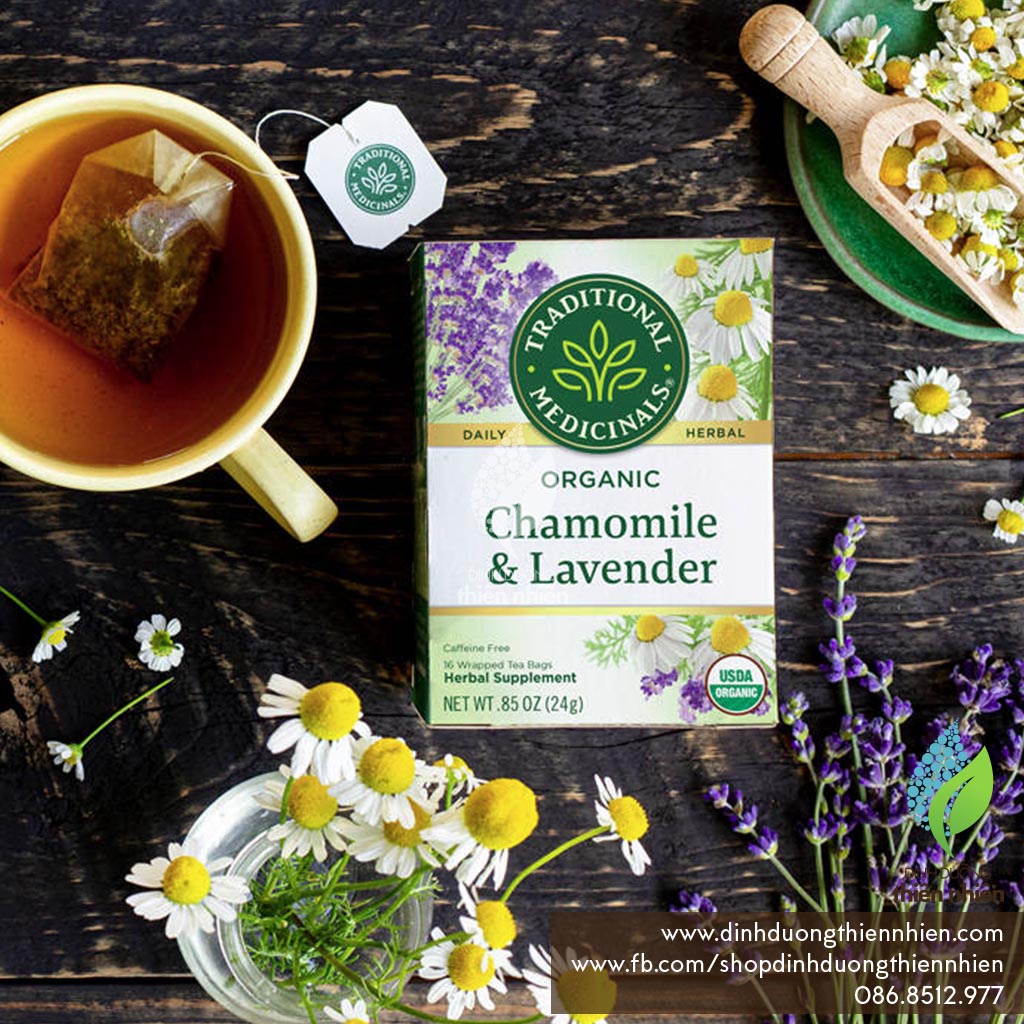 Trà Hữu Cơ Hoa Oải Hương & Hoa Cúc Traditional Medicinals Organic Chamomile & Lavender