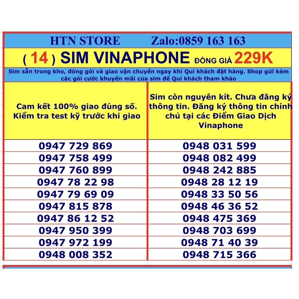 Sim vinaphone số đẹp đồng giá 229k (14) – sim trả trước nghe gọi và 4G