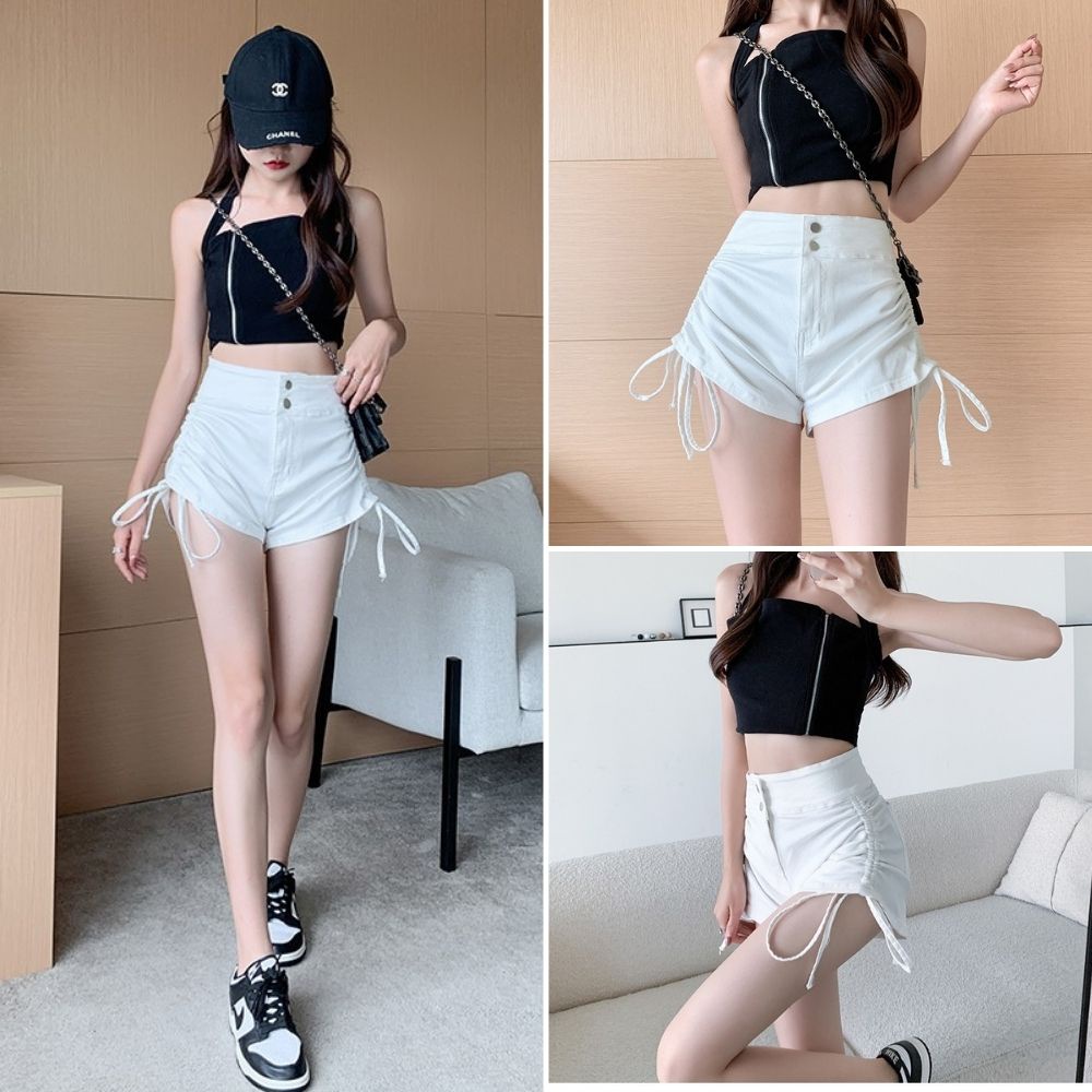 Quần đùi nữ, quần nữ jeans rút dây 2 bên size S M L SKUQ-20E