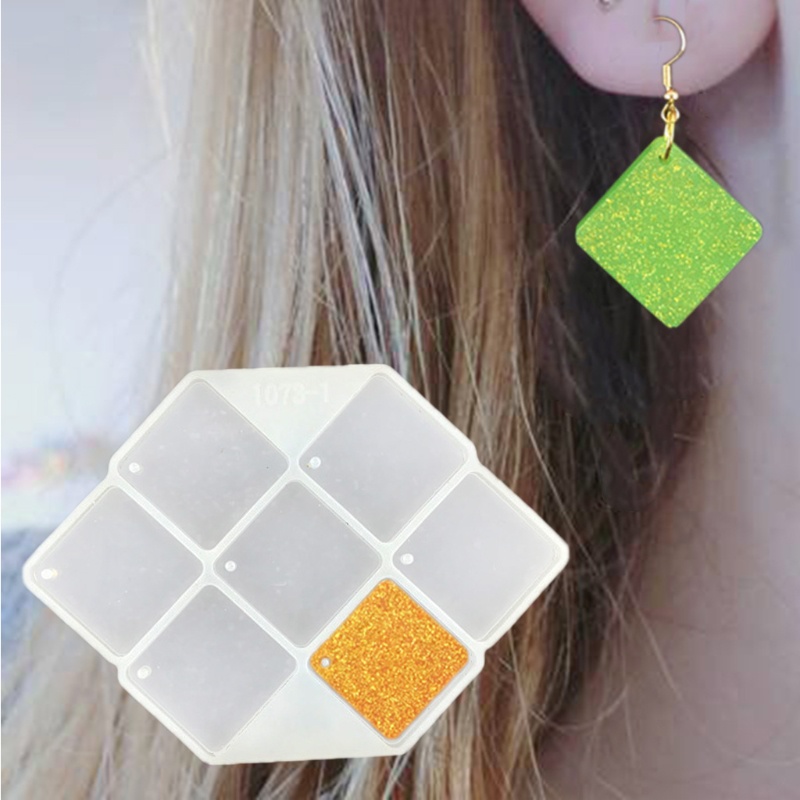 Sa Khuôn Silicon Làm Bông Tai Thủ Công Bằng Resin Thời Trang